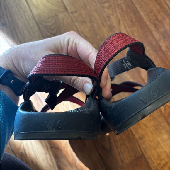 Chaco Red and Black Sandals - Picture 3 of 4